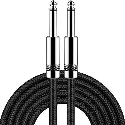 New bee Guitar Cable 6ft Electric Instrument Cable Bass AMP Cord 1/4 Straight to Straight for Electric Guitar, Bass Guitar, Electric Mandolin, Pro Audio, Black