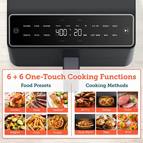 COSORI Pro III Air Fryer Dual Blaze, 6.8-Quart, Precise Temps Prevent Overcooking, Heating Adjusts for a True Air Fry, Bake, Roast, and Broil, Even and Fast Cooking, In-App Recipes, 1750W