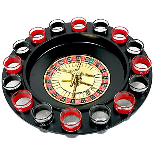 Shot Glass Roulette - Drinking Game Set (2 Balls and 16 Glasses)