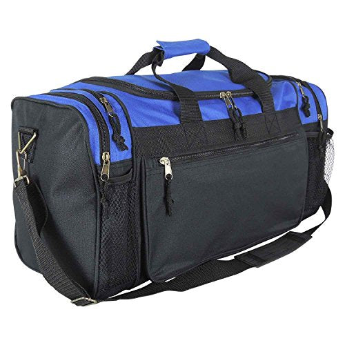 Dalix 20 Inch Sports Duffle Bag with Mesh and Valuables Pockets, Royal Blue
