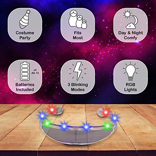 Fun Central - LED Light Up Spaceman Shades | Novelty Sunglasses for Adults & Kids, Halloween Costume Accessory, Raves, Space Aliens, Science Fiction, Cosplay