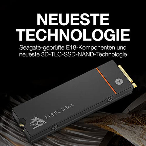 Seagate FireCuda 530 1TB Internal Solid State Drive - M.2 PCIe Gen4 ×4 NVMe 1.4, PS5 Internal SSD, speeds up to 7300MB/s, 3D TLC NAND, 1275 TBW, 1.8M MTBF, Heatsink, Rescue Services (ZP1000GM3A023)