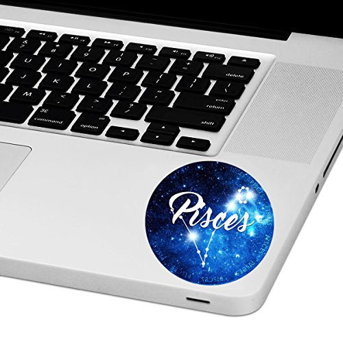 Pisces Zodiac Sign Laptop Trackpad Sticker 3" Tall x 3" Wide