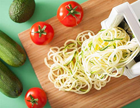 Spiralizer 7-Blade Vegetable Slicer, Strongest-and-Heaviest Spiral Slicer, Best Veggie Pasta Spaghetti Maker for Keto/Paleo/Non-Gluten, Comes with 4 Recipe Ebooks