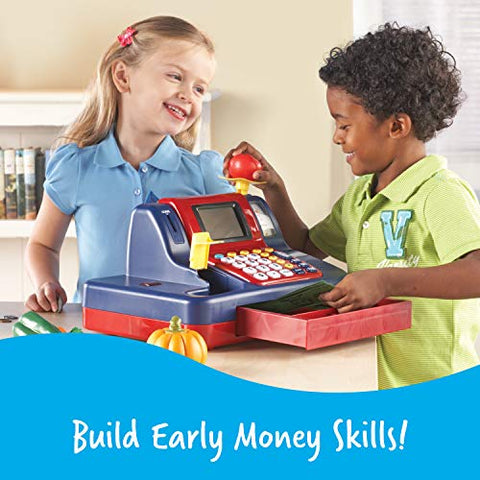 Learning Resources Pretend & Play Teaching Cash Register, 73 Piece Set, Ages 3+, Talking Register, Counting Activities, Money Management, Easter Basket Stuffers