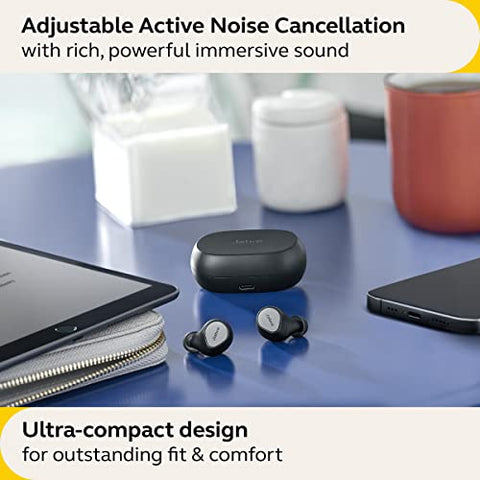 Jabra Elite 7 Pro in Ear Bluetooth Earbuds - Adjustable Active Noise Cancellation True Wireless Buds in a Compact Design MultiSensor Voice Technology for Clear Calls - Titanium Black