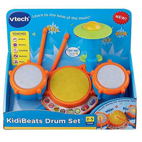 VTech KidiBeats Kids Drum Set, Orange