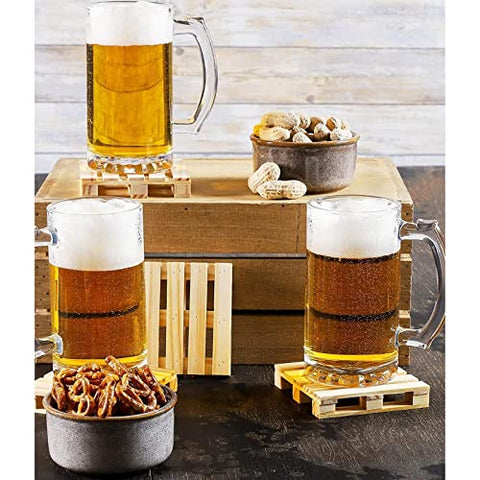 Wooden Mini Pallet Coasters for Hot and Cold Beverages, Drinks (6 Pack)