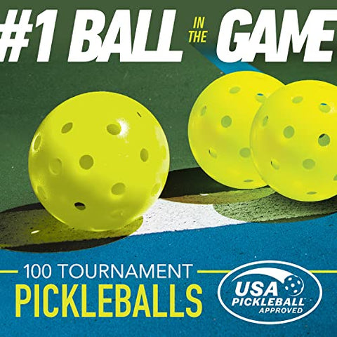 Franklin Sports Outdoor - X-40 Pickleball Balls - USA Pickleball (USAPA) Approved - 100 Bulk Pack Outside Pickleballs - Yellow - US Open Ball
