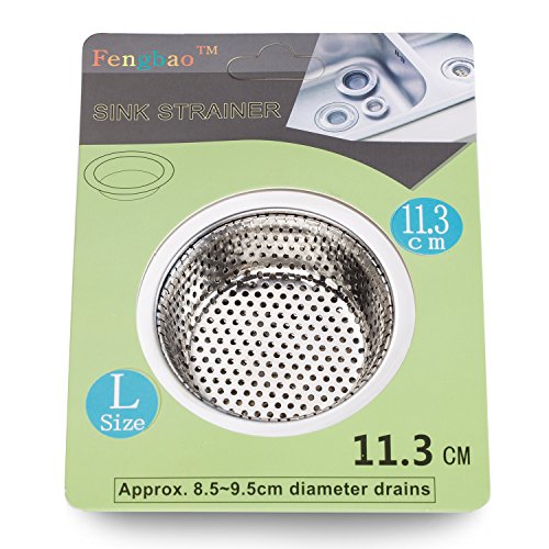 Fengbao 2PCS Kitchen Sink Strainer - Stainless Steel, Large Wide Rim 4.5" Diameter