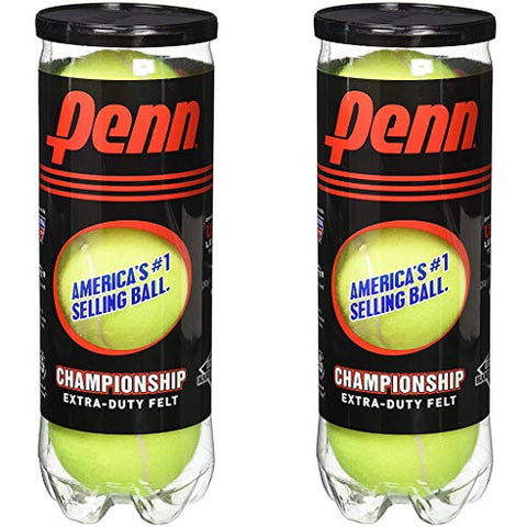 Penn Championship - Extra Duty Felt Pressurized Tennis Balls - (2 Cans, 6 Balls)
