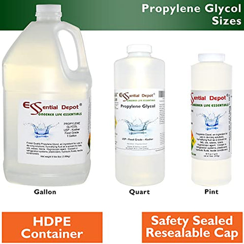 Propylene Glycol - USP - Kosher - Food Grade - USP - Kosher - 36 oz net wt in a 1 Quart Safety Sealed HDPE Container with resealable Cap