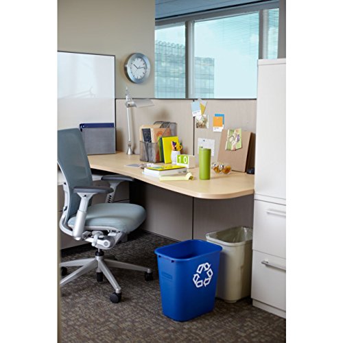 Rubbermaid Commercial Products 28QT/7 GAL Wastebasket Trash Container, for Home/Office/Under Desk, Beige (FG295600BEIG)