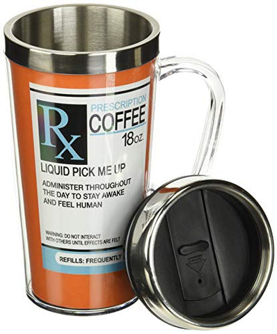Spoontiques - Insulated Travel Mug - Prescription Coffee Cup - Coffee Lovers Gift - Funny Coffee Mug
