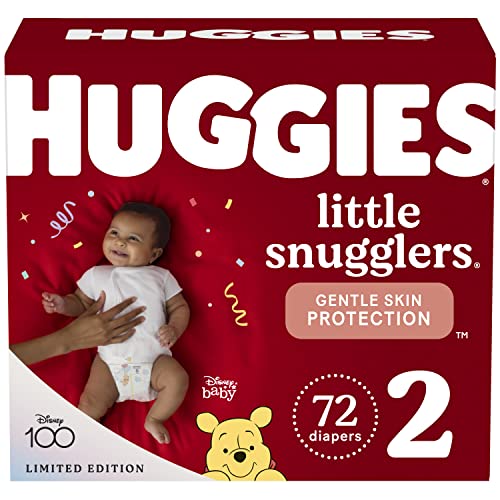Baby Diapers Size 2 (12-18 lbs), 72ct, Huggies Little Snugglers