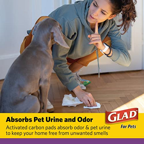 Glad for Pets JUMBO-SIZE Charcoal Puppy Pads | Black Training Pads That ABSORB & Neutralize Urine Instantly | New & Improved Quality Puppy Pee Pads, 180 Count