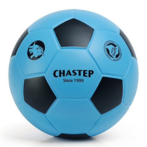 Chastep 8" Integral Skin Foam Soccer Ball Perfect for Kids or Beginner Play and Excercise Durable for Outdoor Play, Blue/Black