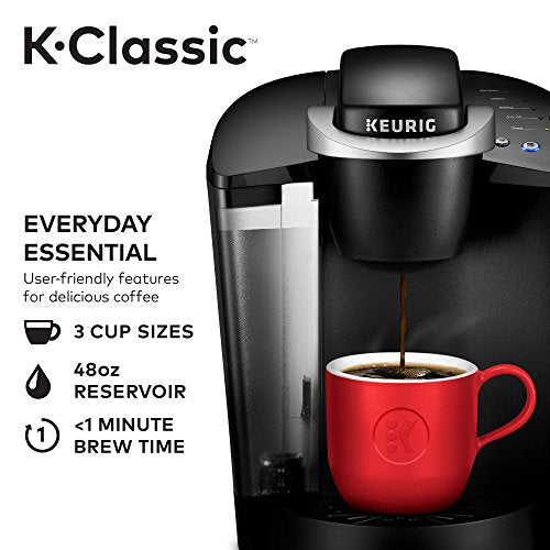 Keurig K-Classic Coffee Maker K-Cup Pod, Single Serve, Programmable, 6 to 10 oz. Brew Sizes, Black