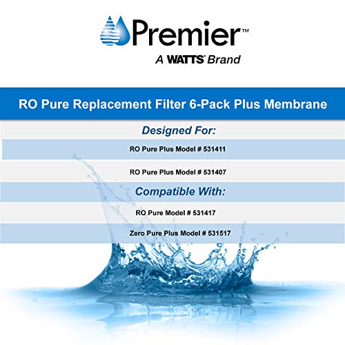 Watts Premier WP531155 RO Pure Reverse Osmosis Water Filter Replacement Kit, Multi, 6 Pack