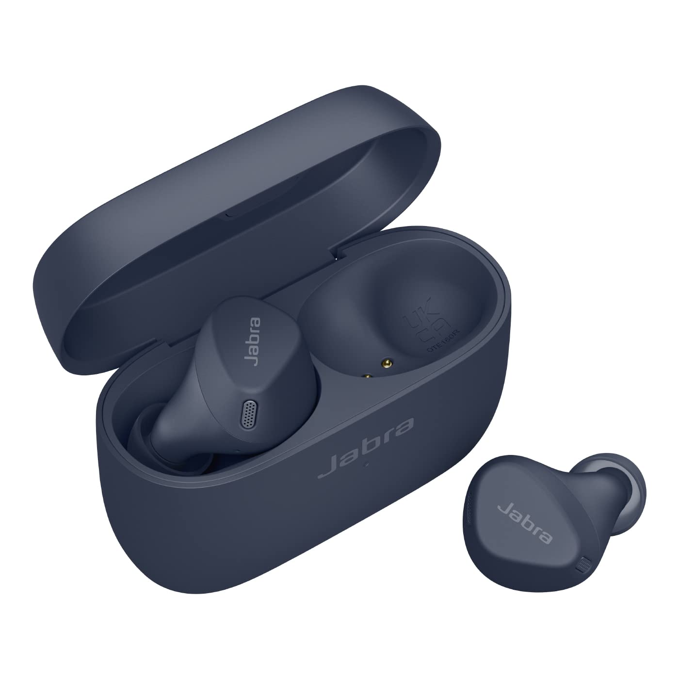 Jabra Elite 4 Active in-Ear Bluetooth Earbuds – True Wireless Earbuds with Secure Active Fit, 4 Built-in Microphones, Active Noise Cancellation and Adjustable HearThrough Technology – Navy