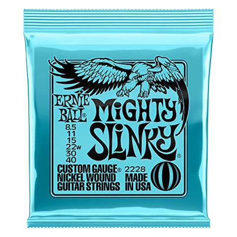 Ernie Ball Mighty Slinky Nickelwound Electric Guitar Strings 8.5-40 Gauge