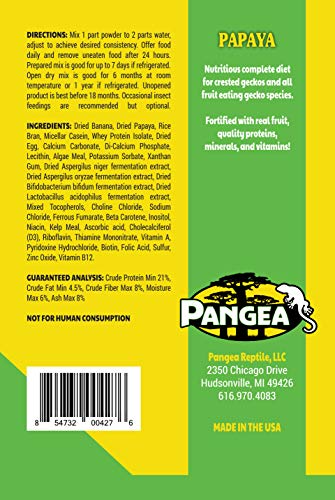 Pangea Papaya Fruit Mix Complete Crested Gecko Food, 2 Oz.