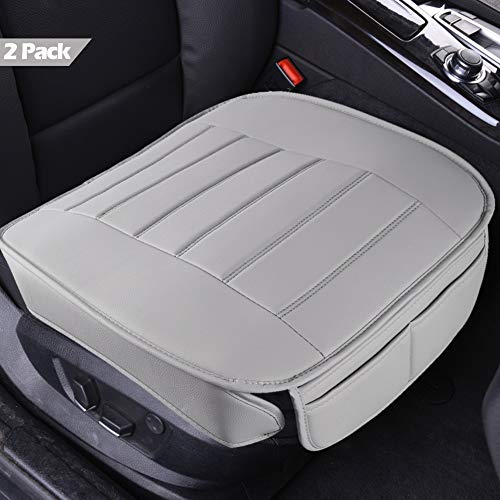 Big Ant Car Seat Covers 2 Pack, Edge Wrapping Car Front Seat Covers Pad Mat for Auto Supplies Office Chair with PU Leather (Gray)