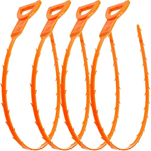 Vastar 4 Pack 19.6 Inch Drain Snake Hair Drain Clog Remover Cleaning Tool (4 Pack 19.6 Inch)