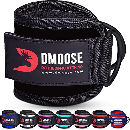 DMoose Ankle Strap for Cable Machine Attachments - Gym Ankle Cuff for Kickbacks, Glute Workouts, Leg Extensions, Curls, Booty Hip Abductors Exercise for Men Women