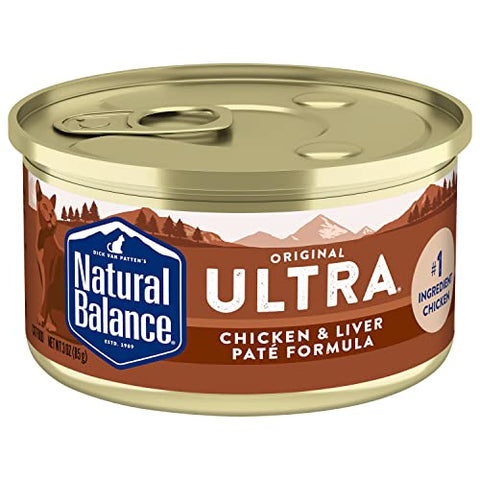 Natural Balance Ultra Premium Chicken & Liver Cat Food | Wet Canned Food for Cats | 3-oz. Can (Pack of 24)