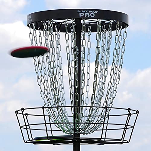 MVP Disc Sports Black Hole Pro 24-Chain Portable Disc Golf Basket Target