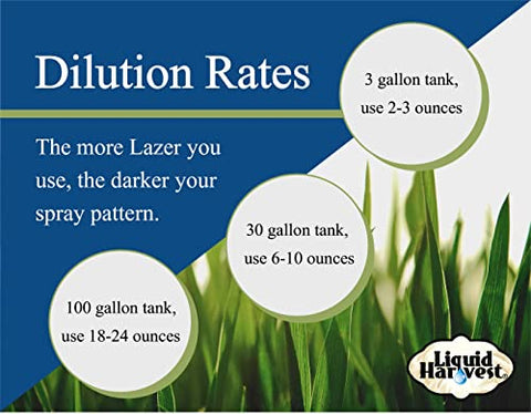 Liquid Harvest Lazer Blue Concentrated Spray Pattern Indicator - 1 Gallon (128 Ounces) - Perfect Weed Spray Dye, Herbicide Dye, Fertilizer Marking Dye, Turf Mark and Blue Herbicide Marker