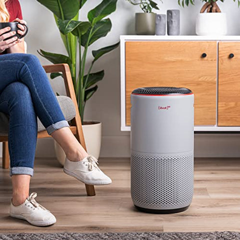 LEVOIT Air Purifiers (RED) for Home Large Room, Smart WiFi and PM2.5 Monitor H13 True HEPA Filter Remove Up to 99.97% of Particles, Pet Allergen, Smoke, Dust, Auto Mode, Alexa Control, 990 sq.ft, Gray