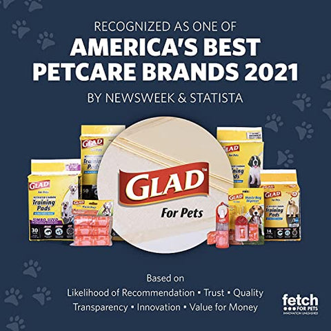 Glad for Pets Heavy Duty Ultra-Absorbent Activated Carbon Puppy Pads with Leak-Proof edges | Training Dog Pee Pads for Dogs Perfect for Training New Puppies | 24 Count - 12 Pack