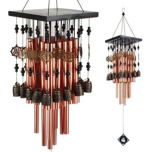 YLYYCC Wind Chimes for Outside,30"Memorial Wind Chimes with 28 pieces Tubes and 16 Copper Bell for Garden, Patio,Window Wind Chime Hanging Decoration, Bronze Memorial Sympathy Wind Chimes Gifts for Mom