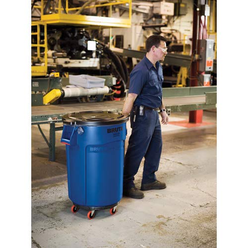 Rubbermaid Commercial Products FG262000BLUE BRUTE Heavy-Duty Round Trash/Garbage Can, 20-Gallon, Blue