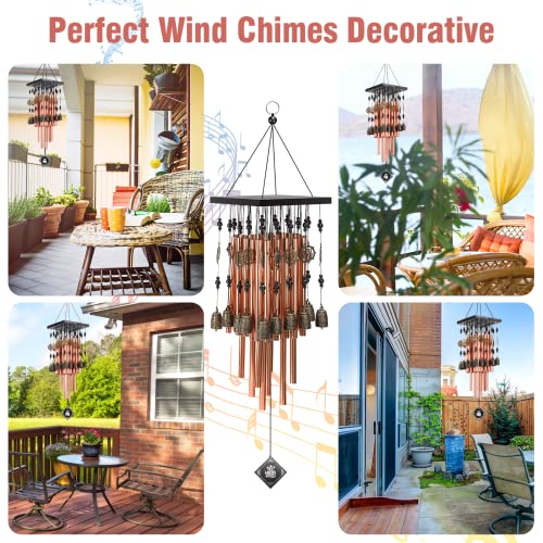 YLYYCC Wind Chimes for Outside,30"Memorial Wind Chimes with 28 pieces Tubes and 16 Copper Bell for Garden, Patio,Window Wind Chime Hanging Decoration, Bronze Memorial Sympathy Wind Chimes Gifts for Mom