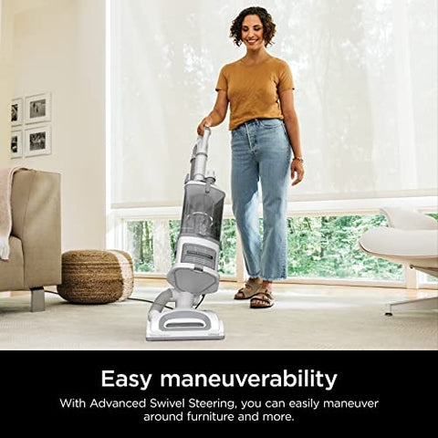 Shark NV356E 31 Navigator Lift-Away Professional Upright Vacuum with Swivel Steering, HEPA Filter, XL Dust Cup, Pet Power, Dusting Brush, and Crevice Tool, Perfect for Pet Hair, White/Silver
