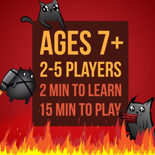 Exploding Kittens Card Game - Original Edition, Fun Family Games for Adults Teens & Kids - Fun Russian Roulette Card Games - 15 Min, Ages 7+, 2-5 Players