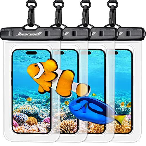 Hiearcool Waterproof Phone Pouch, Waterproof Phone Case,Water Proof Phone Pouch Compatible for iPhone 14 13 12 Pro Max Plus Cellphone Up to 8.3" Large Waterproof Phone Pouch Clear-4Pack