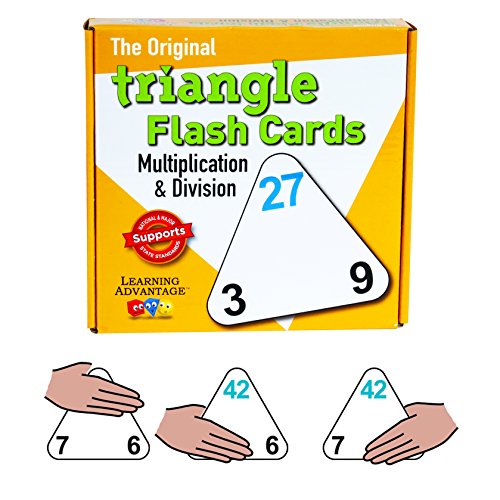 Learning Advantage 4552 The Original Triangle Flash Cards, Multiplication and Division, Grade: 2 to 6, 6.5" Height, 1.25" Width, 6.25" Length