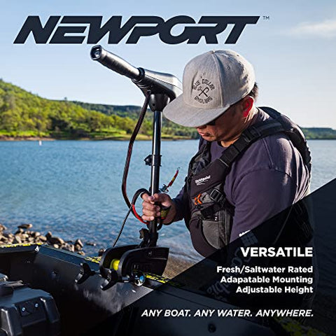 Newport NV-Series 36lb Thrust Saltwater Transom Mounted Trolling Electric Trolling Motor w/LED Battery Indicator & 30" Shaft