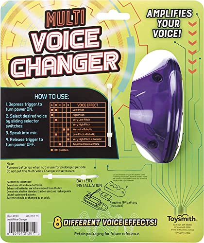 Toysmith Tech Gear Multi Voice Changer, Amplifies Voice With 8 Different Voice Effects, For Boys & Girls Ages 5+, Colors vary