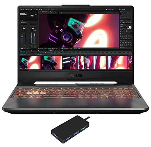 ASUS TUF A15 Gaming and Entertainment Laptop (AMD Ryzen 7 4800H 8-Core, 64GB RAM, 1TB PCIe SSD, NVIDIA GTX 1660 Ti, 15.6" Full HD (1920x1080), WiFi, Bluetooth, Webcam, Win 10 Pro) with USB Hub