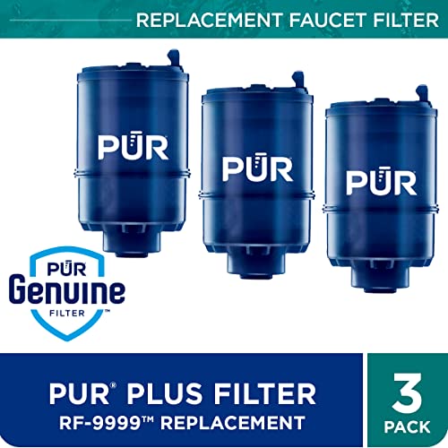 PUR PLUS Mineral Core Faucet Mount Water Filter Replacement (3 Pack) – Compatible With All PUR Faucet Filtration Systems
