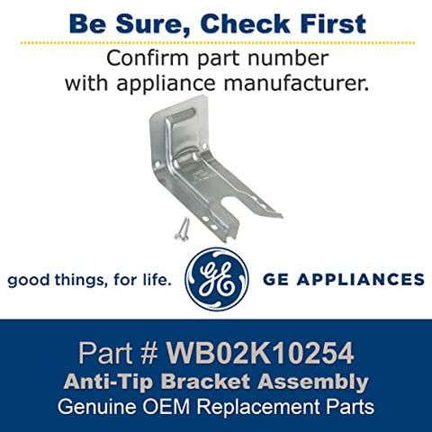GE WB02K10254 Genuine OEM Anti-Tip Bracket Assembly for GE Range/Stove/Ovens