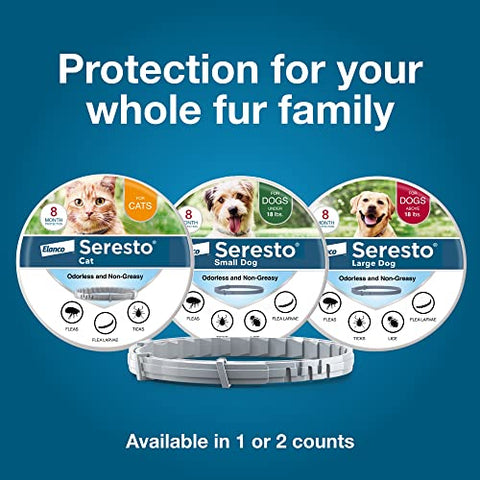 Seresto Large Dog Vet-Recommended Flea & Tick Treatment & Prevention Collar for Dogs Over 18 lbs. | 2 Pack