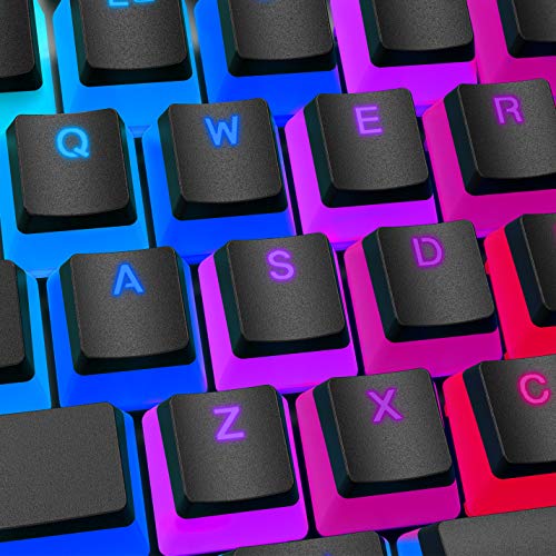 HyperX Pudding Keycaps - Double Shot PBT Keycap Set with Translucent Layer, for Mechanical Keyboards, Full 104 Key Set, OEM Profile, English (US) Layout - Black