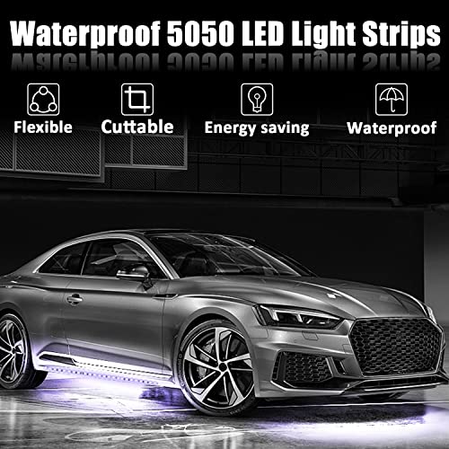 XT AUTO 8pcs 12V Super Bright 30cm 15 LED Flexible Waterproof LED Strip light For Car Interior & Exterior Decoration DRL Day Running Light Or Boat Bus Garden