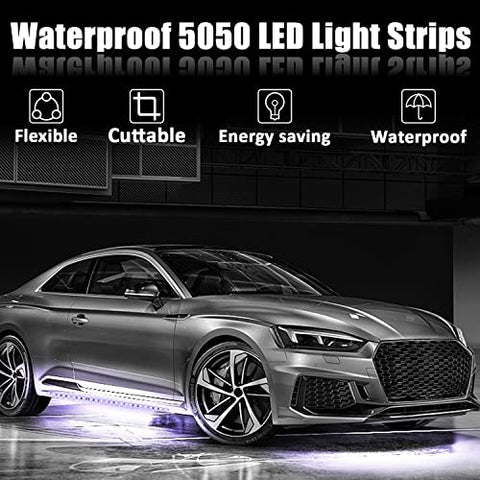 XT AUTO 8pcs 12V Super Bright 30cm 15 LED Flexible Waterproof LED Strip light For Car Interior & Exterior Decoration DRL Day Running Light Or Boat Bus Garden